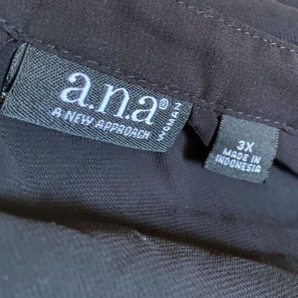 a.n.a. V-neck Boho Long Sleeve Sheer Blouse Women Size 3X - Picture 5 of 6